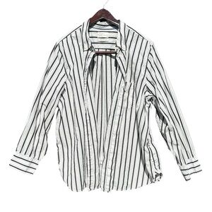 J. Crew Classic Size 20 Women Striped Button-Up Shirt 100% Cotton